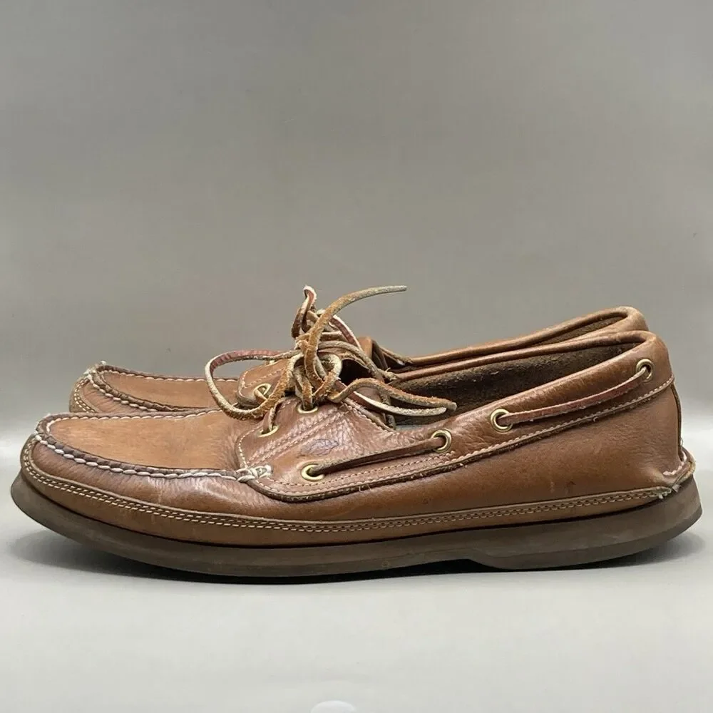 DEXTER Men's Brown Leather Boat Shoes Lace Up Casual Size 11 M 904648